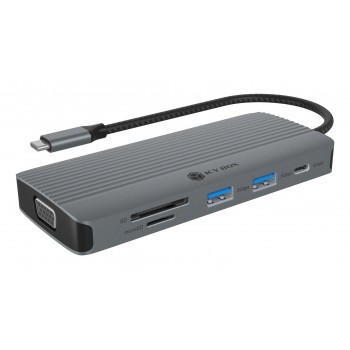 ICY BOX IB-DK4040a-CPD Wired USB 3.2 Gen 1 (3.1 Gen 1) Type-C Aluminium, Silver