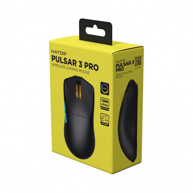 HATOR Pulsar 3 PRO Wireless mouse Gaming Right-hand RF Wireless + Bluetooth + USB Type-A Optical 30000 DPI
