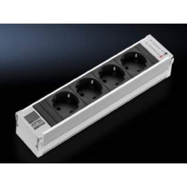 Rittal DK 7856.100 power extension 4 AC outlet(s) Indoor Aluminium, Black