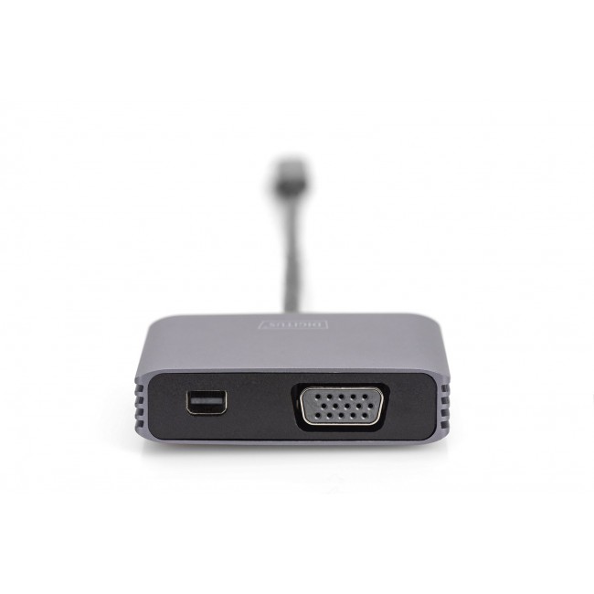 Digitus USB Type-C 4 K 2-in-1 Mini DisplayPort + VGA Graphics Adapter