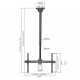 Manhattan TV & Monitor Mount, Ceiling, 1 screen, Screen Sizes: 37-75