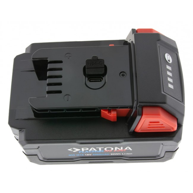 PATONA Platinum 18V Battery for Milwaukee M18 with USB-C port PD45W Black PATONA Platinum 18V Battery for Milwaukee M18 with USB-C port PD45W Black