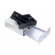Equip Cash Register Drawer for Point of Sale (POS) System, 4 Bill/4 Coin Compartments, Removable Coin Slots, RJ11 connector, Aluminum