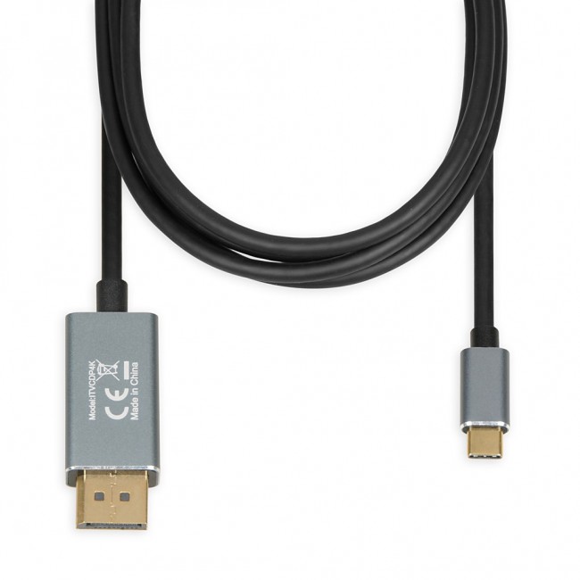 iBox ITVCDP4K video cable adapter 1.8 m USB Type-C DisplayPort Black