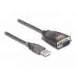 DeLOCK Adapter USB 2.0 Type-A to 1 x Serial RS-232 D-Sub 9 pin male with nuts with 3 x LED 1 m
