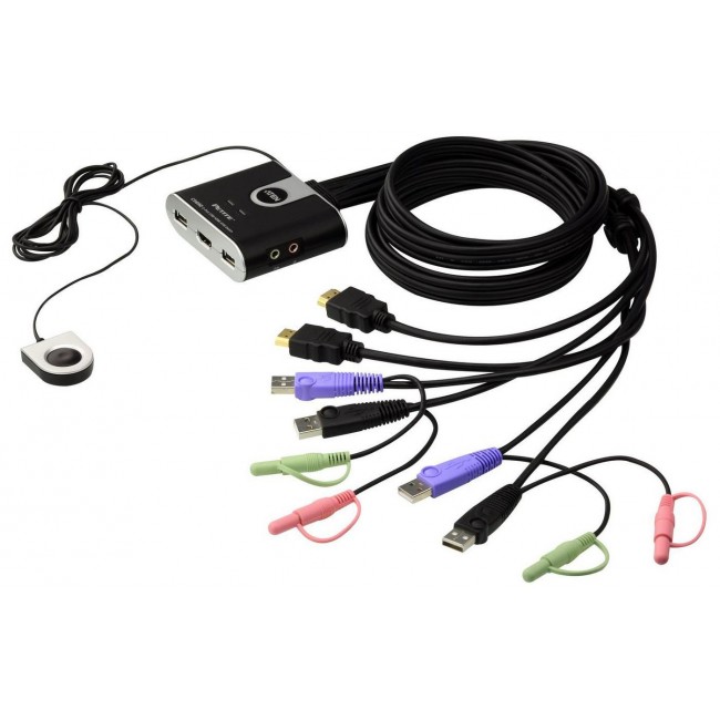 ATEN 2-Port USB HDMI KVM Switch with Audio ATEN 2-Port USB HDMI KVM Switch with Audio
