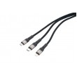 TROIKA DREIZACK PRO USB cable 1.2 m USB C USB C/Micro USB-A/Lightning 100 W Black, Grey