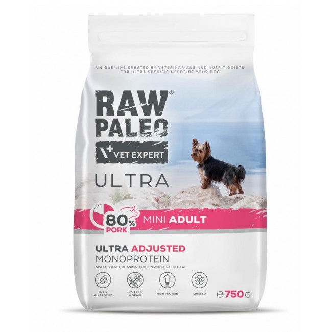 RAW PALEO Ultra Pork Mini Adult - dry dog food - 750g RAW PALEO Ultra Pork Mini Adult - dry dog food - 750g