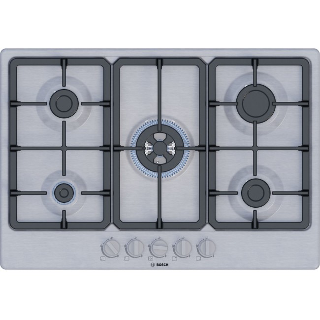 Bosch Serie 4 PGQ7B5K90 hob Stainless steel Built-in 75 cm Gas 5 zone(s) Bosch Serie 4 PGQ7B5K90 hob Stainless steel Built-in 75 cm Gas 5 zone(s)