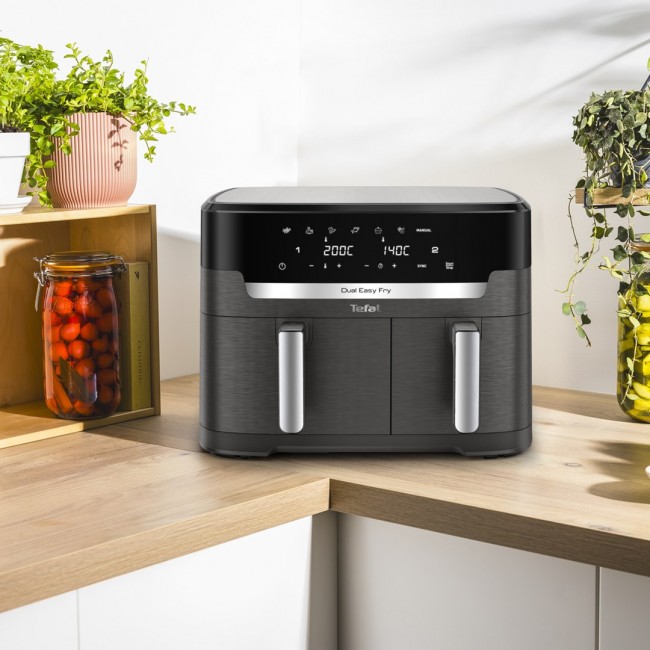 Tefal Easy Fry Dual XXL EY942HE0 fryer Double 11 L Stand-alone 2020 W Hot air fryer Grey Tefal Easy Fry Dual XXL EY942HE0 fryer Double 11 L Stand-alone 2020 W Hot air fryer Grey