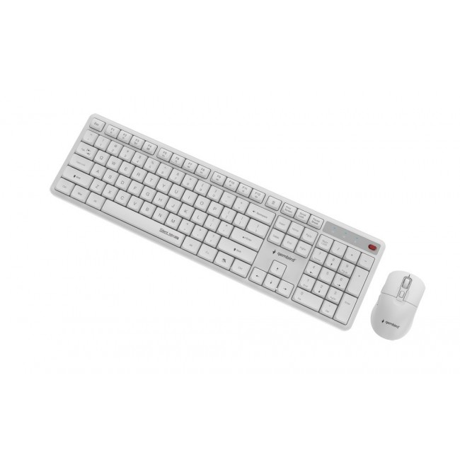 Gembird KBS-WMS-01-W Silent key Pro Business wireless desktop set, white, US layout