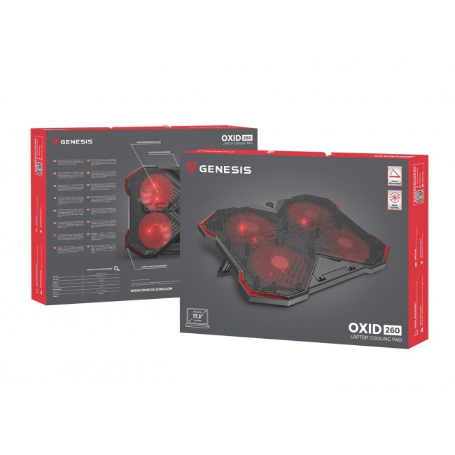 GENESIS Oxid 260 laptop cooling pad 43.9 cm (17.3 GENESIS Oxid 260 laptop cooling pad 43.9 cm (17.3