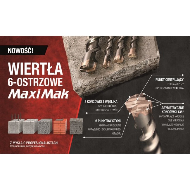 MAKITA SDS MAX DRILL BIT 14x 200x 340mm MAXI MAK 6-BLADE