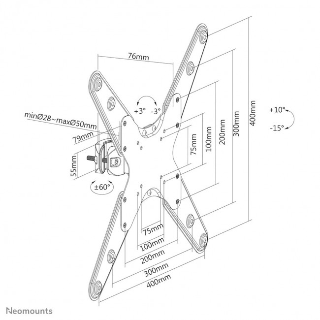 Neomounts FL40-430BL14 TV pole mount 32-55