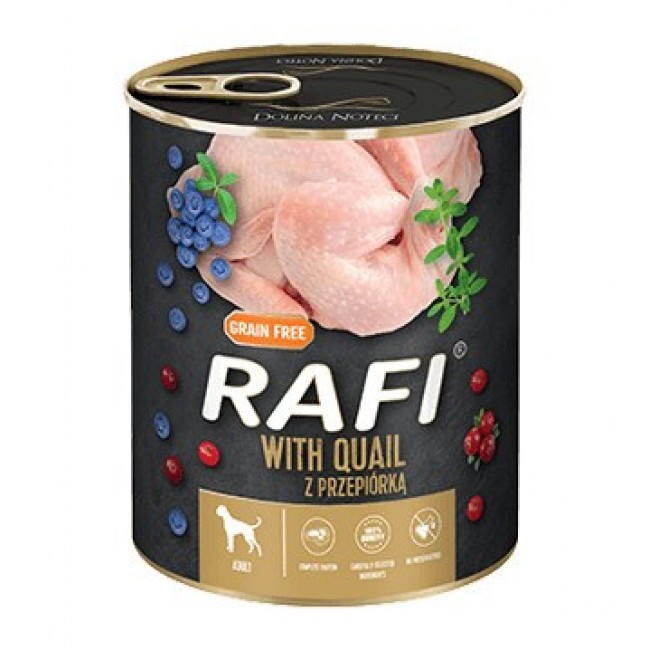 Dolina Noteci Rafi Dog wet food with quail, blueberries and cranberries - 800g Dolina Noteci Rafi Dog wet food with quail, blueberries and cranberries - 800g
