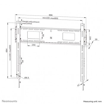 Neomounts WL30-750BL18 Heavy duty wall mount 43-98