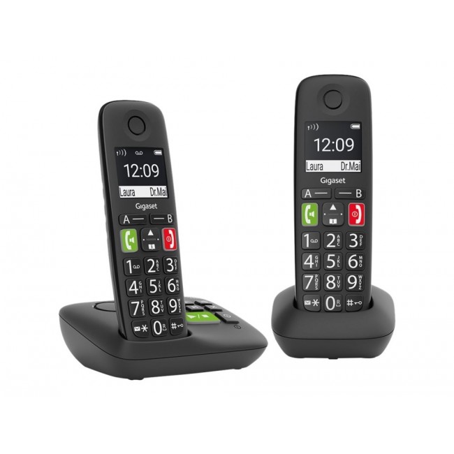 Gigaset E290A Duo Analog/DECT telephone Caller ID Black