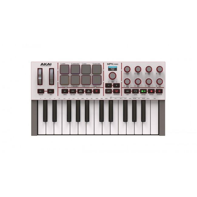 AKAI MPK Mini MK4 - MIDI controller / control keypad, white AKAI MPK Mini MK4 - MIDI controller / control keypad, white