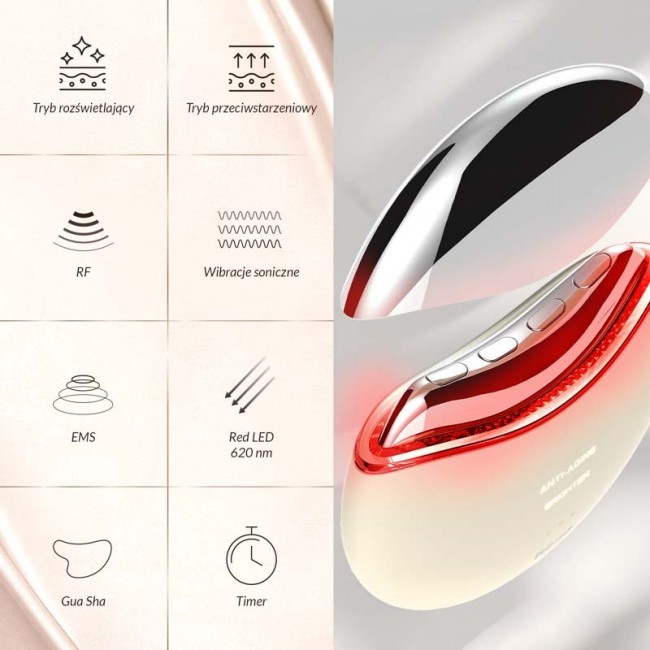 NENO AURI ADVANCED DEVICE SUPPORTING MUSCLE STIMULATION FOR NATURAL FACE FIRMING AND CONTOURING EFFECTS WITH EMS AND RF TECHNOLOGY