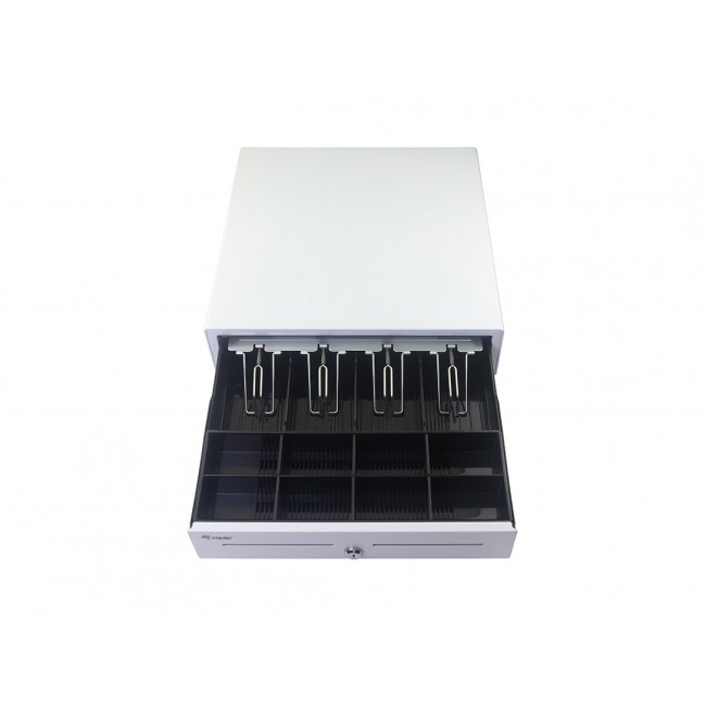 Equip Cash Register Drawer for Point of Sale (POS) System, 4 Bill/8 Coin Compartments, Removable Coin Slots, RJ11 connector