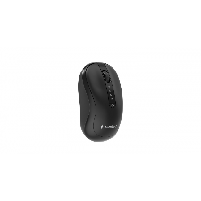 Gembird MUSW2-4B-01 Dual-mode wireless mouse (2.4G + BT), 1600 DPI, 4-button, black