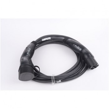 Evaka EV Charging Cable Type 2-Type 2, 22 kW, 32 A, 5 x 6 mm2, 1 x 0.5 mm2, 7 m | ITGAM3872 | Black