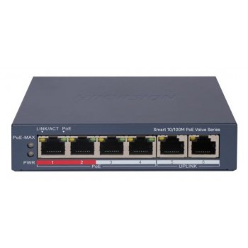 Hikvision DS-3E1106P-EI/M network switch Managed Gigabit Ethernet (10/100/1000) Power over Ethernet (PoE) Grey