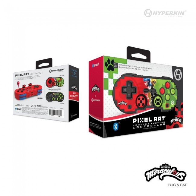 Hyperkin Pixel Art Bluetooth Controller Official Miraculous Edition (Ladybug & Cat)