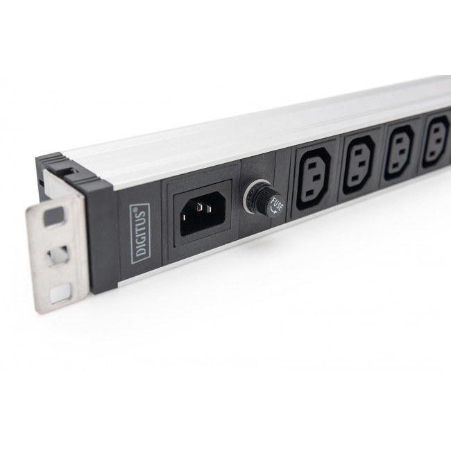 Digitus Socket strip with aluminum profile, 9-way, IEC C14 input