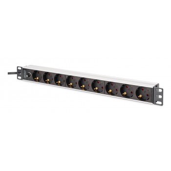 Digitus DN-95437 power distribution unit (PDU) 9 AC outlet(s) 1U Black, Silver