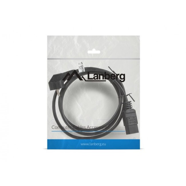 Lanberg CA-C19C-10CC-0018-BK power cable Black 1.8 m CEE7/7 C19 coupler