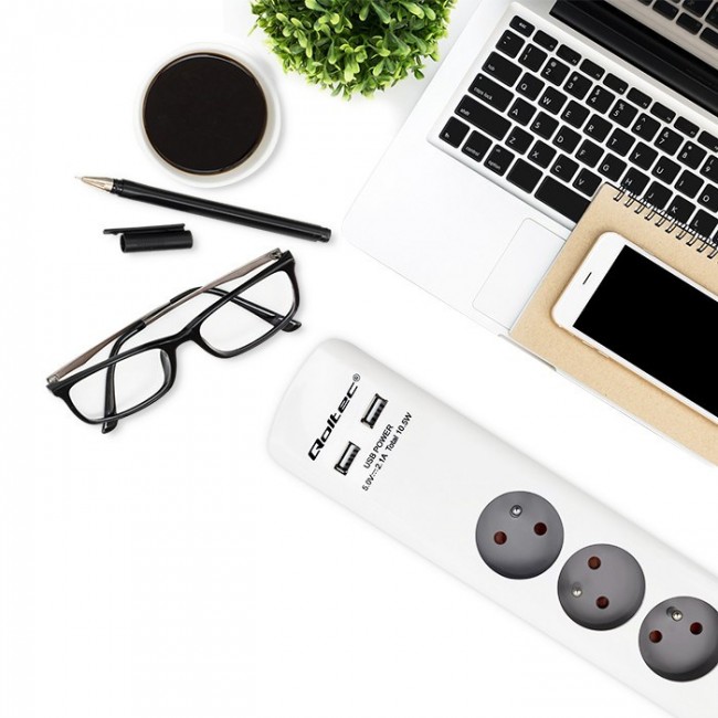 Qoltec 50294 surge protector White-grey 6 AC outlet(s) 230 V 1.8 m Qoltec 50294 surge protector White-grey 6 AC outlet(s) 230 V 1.8 m