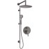 Concealed shower set with rail - with overhead shower