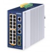 PLANET IP30 Industrial L2/L4 16-Port Managed L2/L4 Gigabit Ethernet (10/100/1000) Power over Ethernet (PoE) Aluminium, Blue