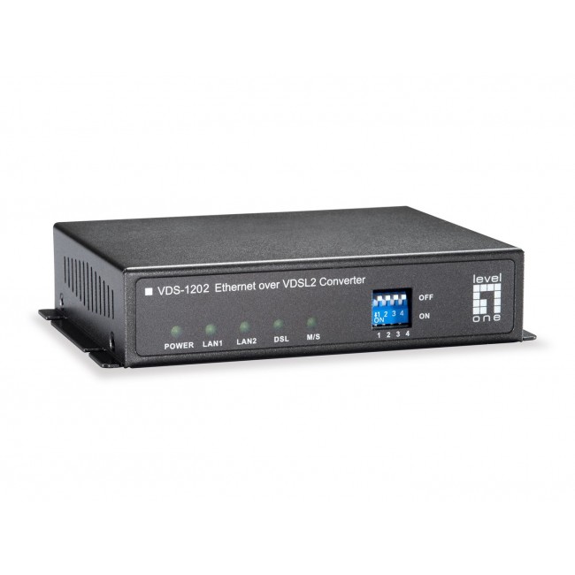 LevelOne VDS-1202 network media converter 100 Mbit/s Grey