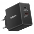 Lenovo Dual USB-C 65W GaN Charger Universal Black AC Indoor