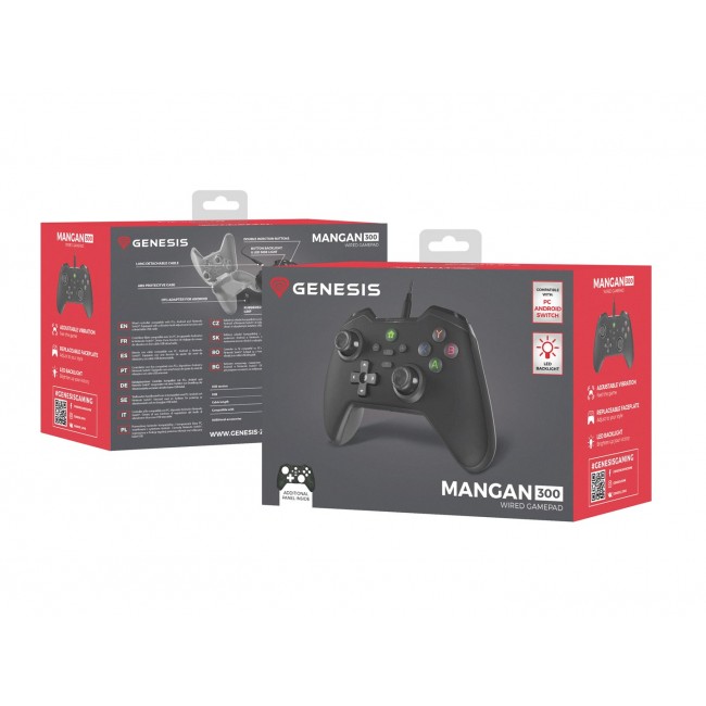 GENESIS Mangan 300 Black USB Gamepad Analogue / Digital Android, Nintendo Switch, PC
