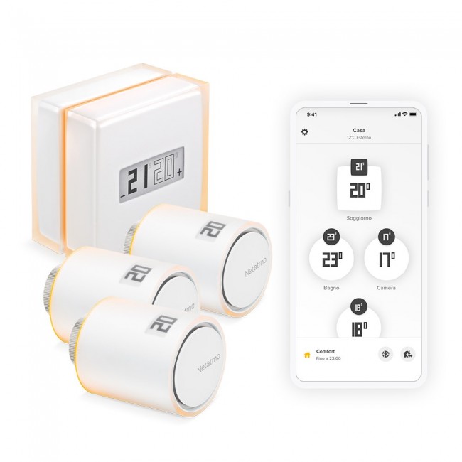 Netatmo Pack: Smart Thermostat + 3 Additional Smart Radiator Valves