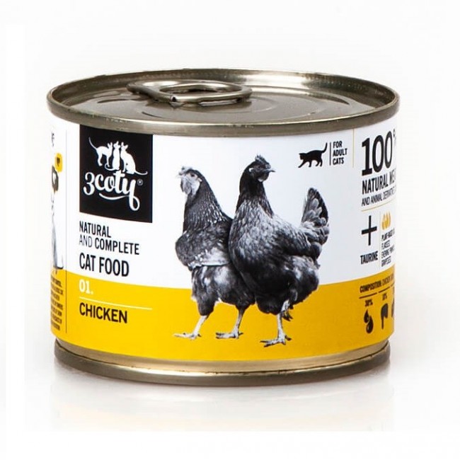 3COTY 01 Chicken - wet cat food - 180g 3COTY 01 Chicken - wet cat food - 180g