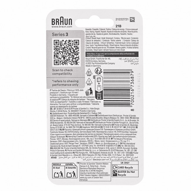 BRAUN Series replacement blades, black