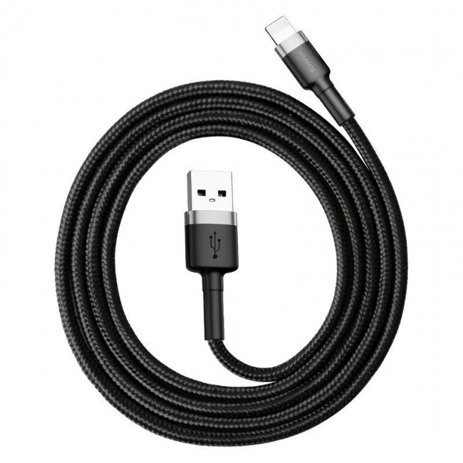 Cable Lightning USB Baseus Cafule 1.5A 2m (gray and black)