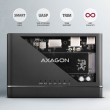 Axagon ADSA-CC USB-C 10Gbps - NVMe M.2 SSD & SATA 2.5/3.5 SSD/HDD CLONE MASTER 2 - Digital/Daten - NVMe USB 3.2 Gen 2 (3.1 Gen 2) Type-C Black