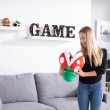 Tomy Club Mocchi-Mocchi Super Mario Piranha Plant Mega Plush Stuffed Toy, 15 inch