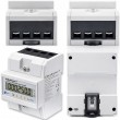 Qoltec 50980 Three-phase electronic meter with reset | DIN rail energy consumption meter | 400V | 100A | LCD | LED | 4P