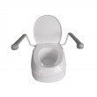 Raising toilet seat with handrails
