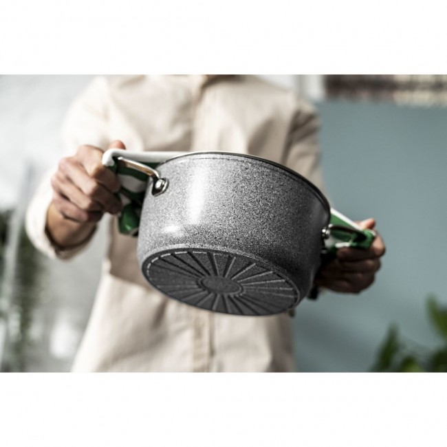 Induction pot with 2 handles and lid Ballarini Salina Granitium - 1.4 ltr
