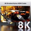 UNITEK 8K Braided Nylon 2M HDMI cable HDMI Type A (Standard) Grey