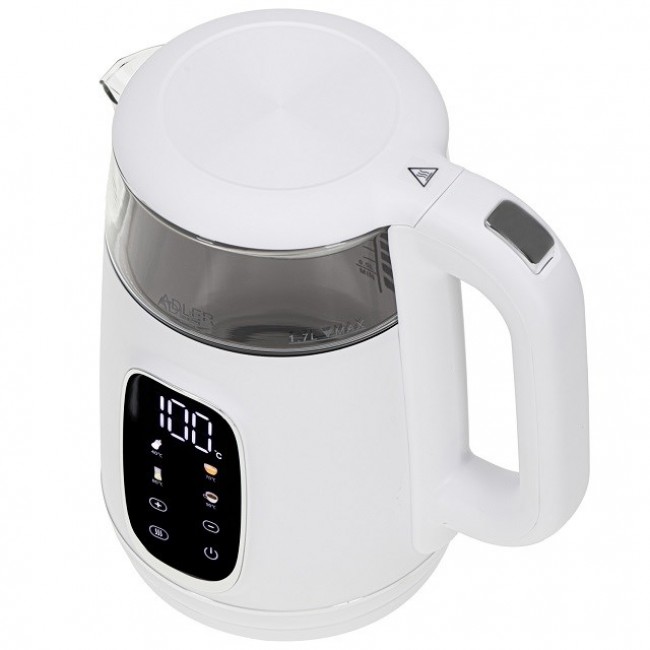 ADLER AD 1305 electric kettle white/silver ADLER AD 1305 electric kettle white/silver