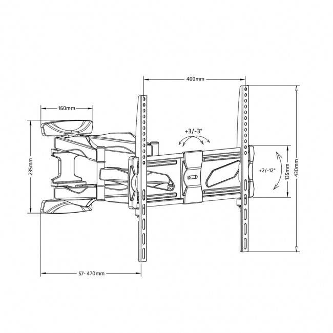 Maclean MC-781 TV mount 177.8 cm (70 Maclean MC-781 TV mount 177.8 cm (70