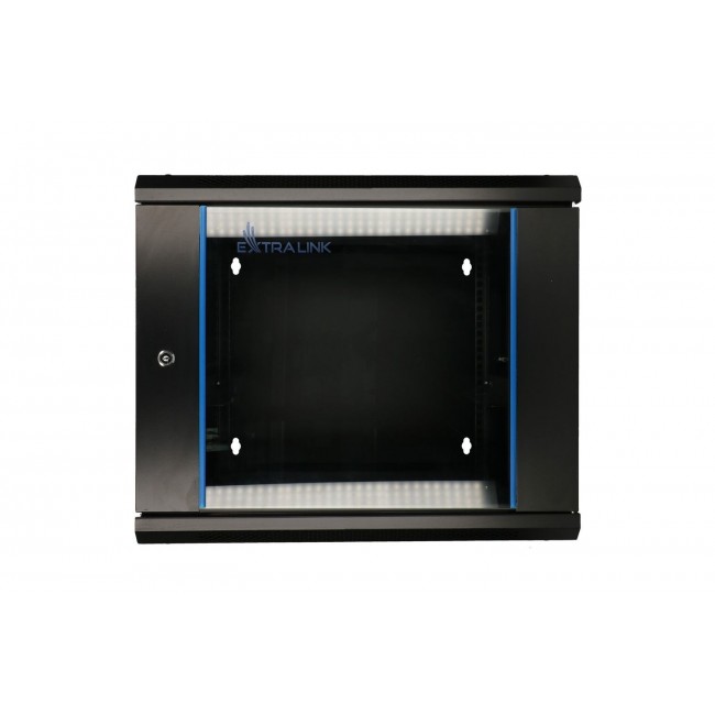 Extralink Rackmount cabinet 9U 600x600 AZH Black wall mounted, swing type